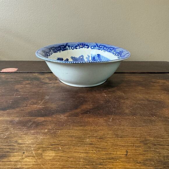 Vintage Blue Willow transferware 10 inch oval serving bowl Ye Olde Willow 1925‎ - Picture 5 of 12